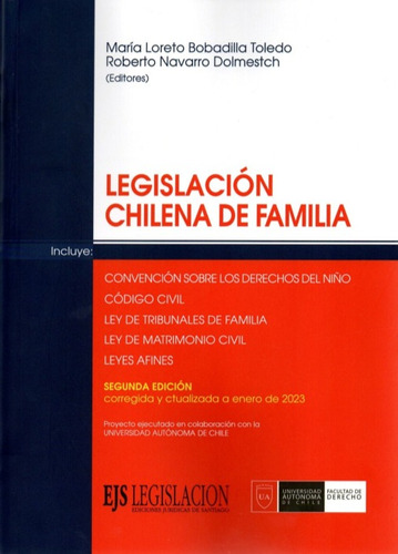 Libro Legislación Chilena De Familia. Empastado, Nuevo.