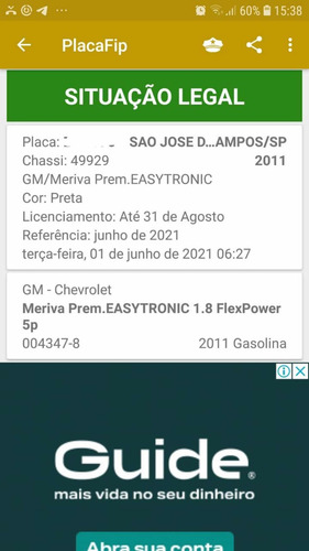 Chevrolet Meriva 2011 1.8 Premium Flex Power Easytronic 5p