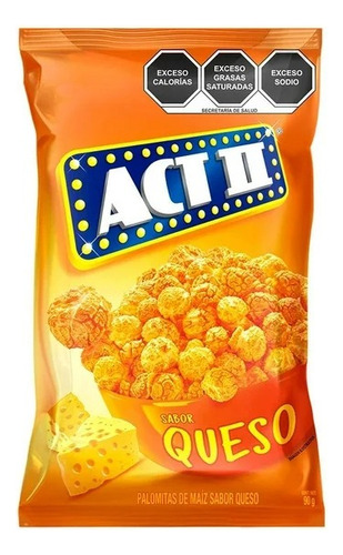 4 Pzas Palomitas De Maíz Act Ii Sabor Queso 90 G