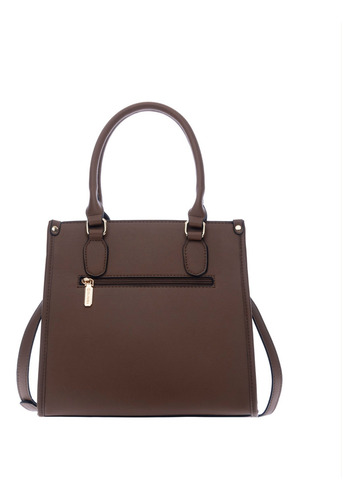 Bolsa Satchel Olimba Con Logo Casual 9789 Marrón Claro Lisa Oro