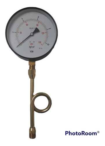 Man. P/ Cal. 0- 21 Kg/cm2 + 1 Pcs Tubo Sifão Latão 1/2 C/rbc