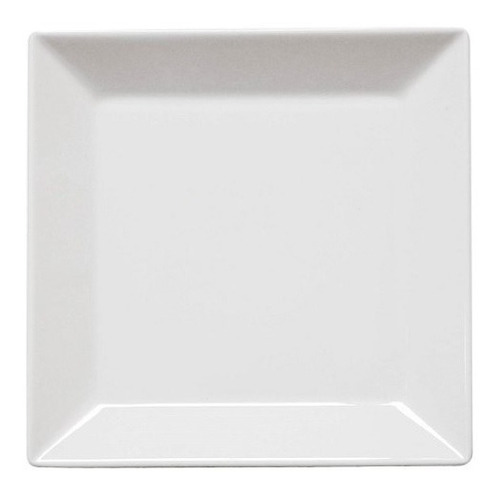 Plato Cuadrado Postre Porcelana Blanca Oxford 20cm Bz3