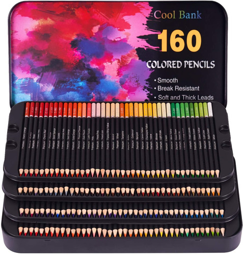 Juego 160 Lapices De Colores Cool Bank Plomo Suave Premiun