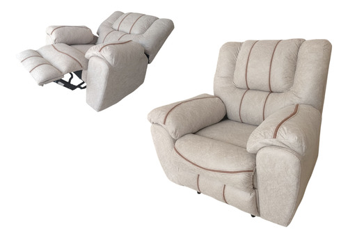Sillón Reclinable Casa Roma R1 Tacto Piel 1 Cuerpo