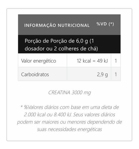 Imagem 2 de 2 de Creatina Monohydrate 300gr - Body Nutry