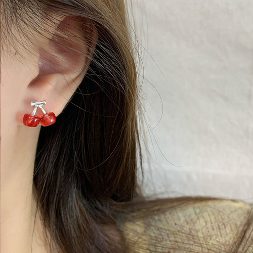 Pendientes Festivos Vintage En Forma De Cereza Con Diseño Sw