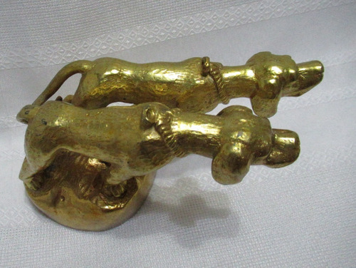 Antiguo Bronce Firmado J L Ludhio Figuras Perros De Caza (Usado)