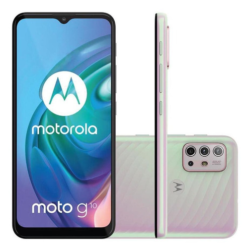 Motorola Moto G10 64gb Câm 48mp Tela 6.5- Branco Floral