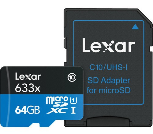 Tarjeta De Memoria Lexar 64gb Microsdxc 633x Con Adaptador H