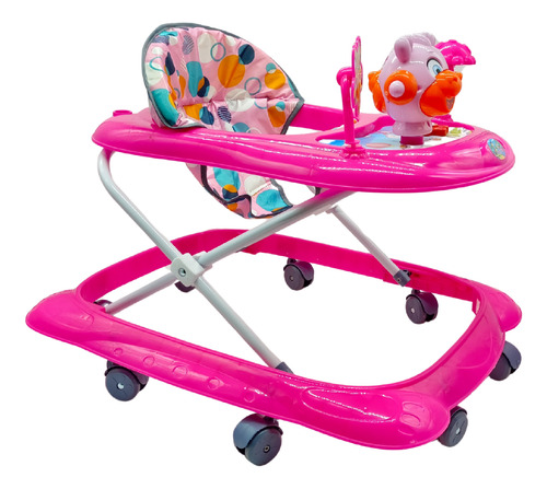 Andadera Para Bebé Con Tablero Musical Plegable Con Ruedas Rosa