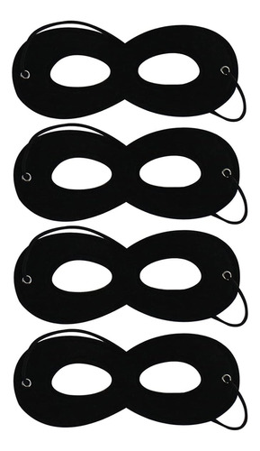 4 Mascaras Superheroe Negro Ojos Fieltro Mascaras Disfraz Ha
