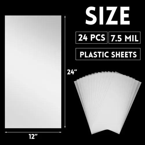 24 Hojas De Plantilla Blanco De 7.5 Mil, 12 X 24 Pulgad...