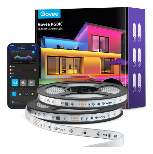 Luces Led Exteriores Rgbic 65.6 Ft Control Alexa Impermeable