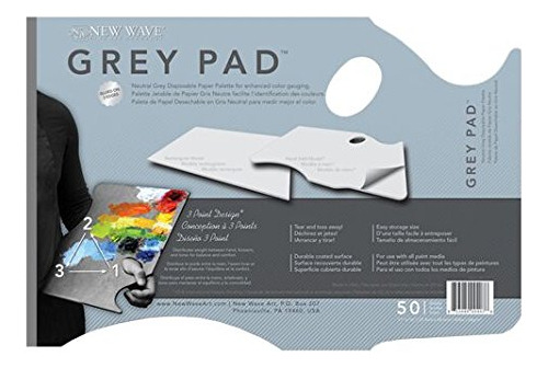 New Wave Grey Pad Paleta Papel Mano 11 X 16  Pintura 50 Hoja