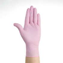 Comprar Guantes De Nitrilo Descartables Rosado Caja Por 100 Unds