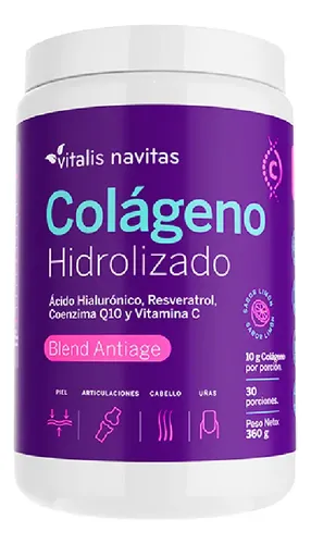 Colágeno hidrolizado Vitalis Navitas Blend Antiage en polvo sabor Limón x 360g