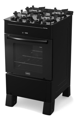 Fogão 4 Bocas A Gás Realce Smart Glass Cr223 Cor Preto 127/220