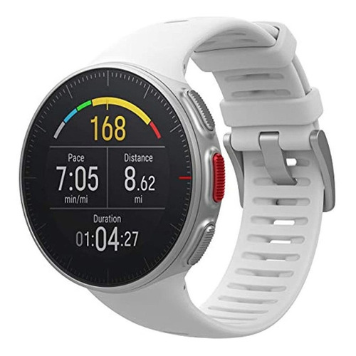 Smartwatch Polar Vantage V 1.2" caja de  acero inoxidable  gris, malla  blanca de  silicona