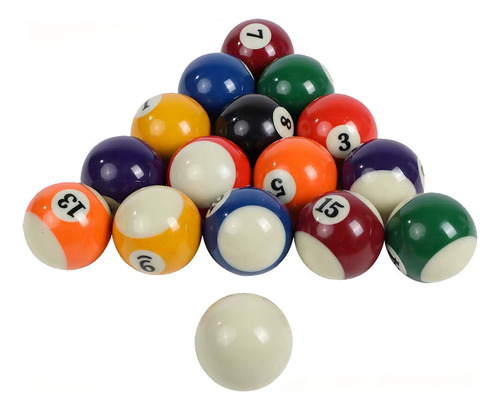 Bolas De Billar Americano Resina Brillante Mini 32 Mm 16 Ud