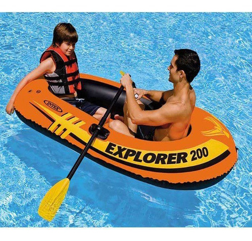 Bote Inflável 200 Intex 2 Pessoas Até 95kg Remos Barco Bomba