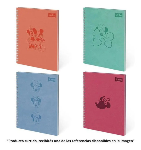 Cuaderno Libreta Espiral Disney Grande 1 Materia De Cuero