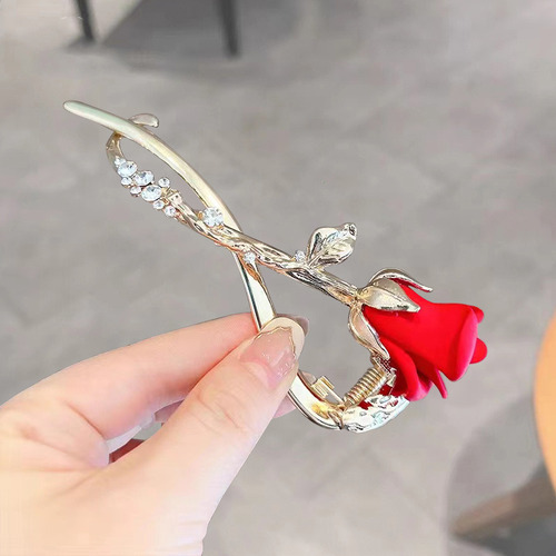 D Pinza For El Pelo Con Forma De Rosa Coreana Elegant Twist