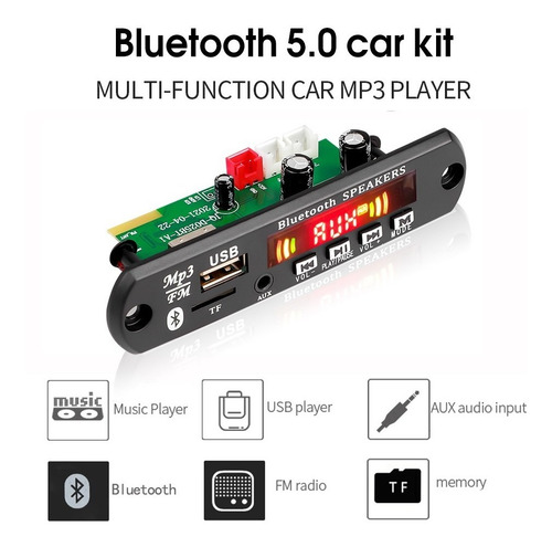 Imagem 4 de 4 de Placa Amplificada 2x40w Decodificadora Bluetooth 5.0 Mp3