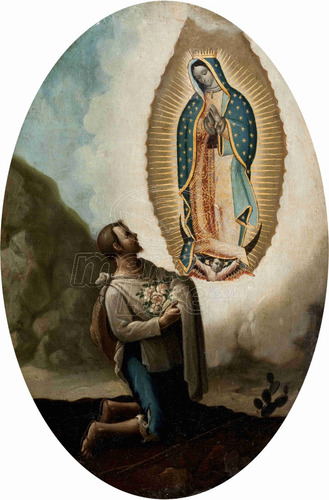 Lienzo Canvas Arte Sacro Virgen Guadalupe Juan Diego 76x50