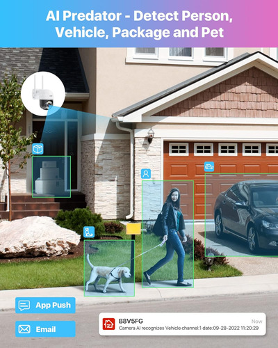 Zosi C289 Wifi Pan Tilt Security Camera Al Aire Libre, Detec