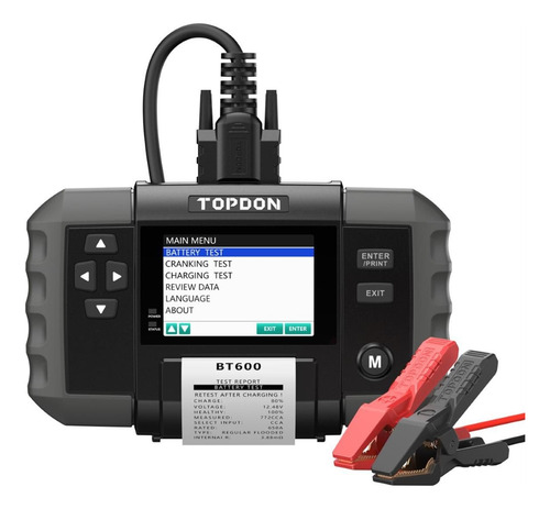 Topdon Bt600 | Probador De Batería De 12v/24v Con Impresora