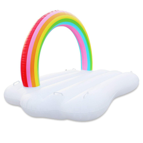 Inflable Colchoneta Nube Arcoiris Gigante Para Pileta+cuotas