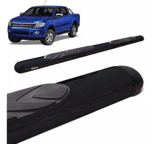 Estribos Maxi Oval Negro Bepo Brasil Ford Ranger 2013+