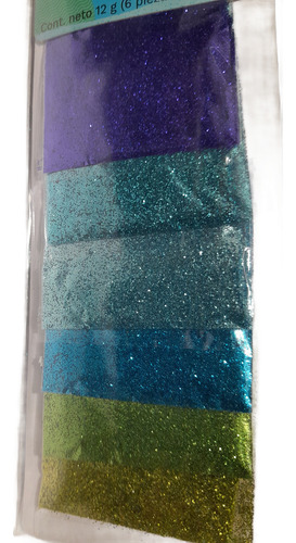 3 Diamantina Glitter Powder Blister C-6 Sobres De Dif Color (Usado)