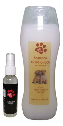 Shampoo Antihongos Para Mascotas Y Limpiador Otico Fragancia Almendras