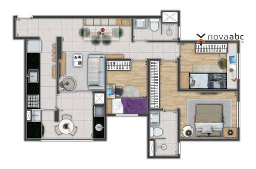 Apartamento Com 2 Dormitórios À Venda, 72 M² Por R$ 516.000 - Vila Assunção - Santo André/sp - Ap1722