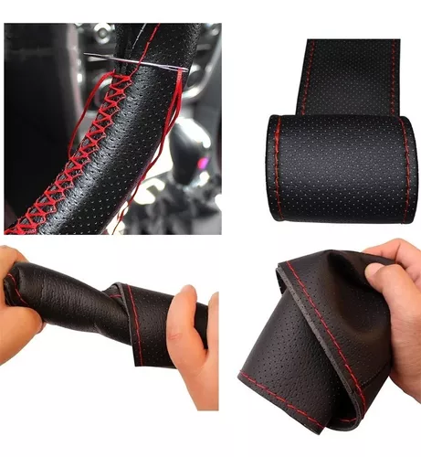 Protector para volante de coche 38CM de microfibra de cuero de la PU funda  de volante