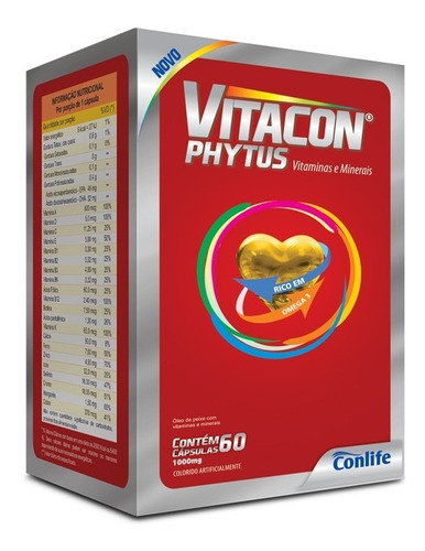 Vitacon Phytus Conlife Ômega 3 Sabor Natural 60 cápsulas