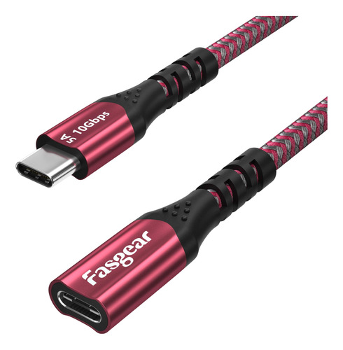 Fasgear Cable De Extension Usb C De 1.6 Pies, 10 Gbps, Sincr