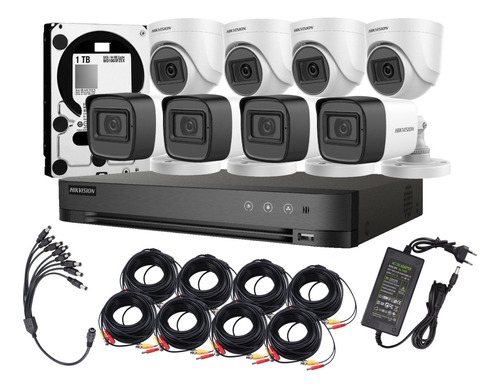 Kit Cctv Profesional Hikvision 8ch Hd 720p Dd 1tb