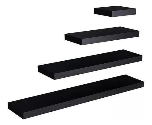 Estante Organizador Flotante 120x25cm Negro 4cm Espesor