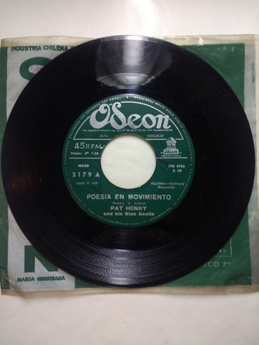 Disco Vinilo Single De Pat Henry ( Poesía En Movimiento) 