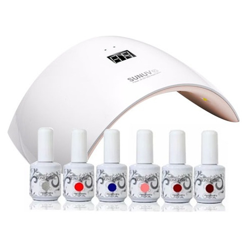 Kit Esmaltado Permanente De Uñas + Lampara Led 24w, Manicure