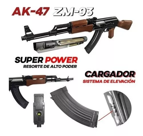 Rifle Fusil Airsoft Ak47 Zm93 Replica + Balines