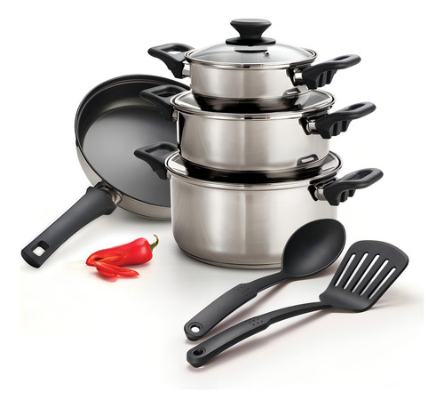 Batería De Cocina Tramontina Primaware 9 Piezas Acero