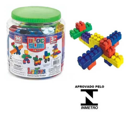 Blocos De Montar Infantil Brinquedo Educativo 96 Peças - Casa Mix