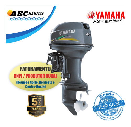 Motor Popa Yamaha 40hp - Comando A Distancia - Leia Anúncio