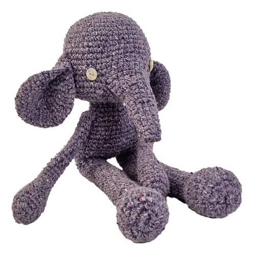 Amigurumi, Elefante, Tejido A Mano, Lana Reciclada, Ecocitex