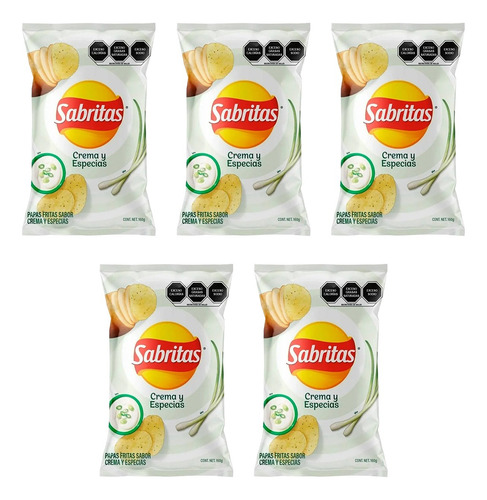 Sabritas Sabor Crema Y Especias 160 G 5 Pzas