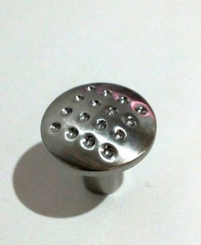 Set De 3 Tirador Pomo O Tipo Botón Niquel Sepillado 2.5cm