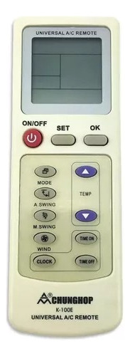 Control Remoto Univ. Para Minisplit Aire Acondicionado Prime